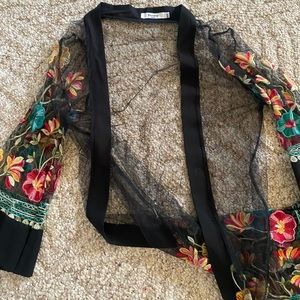 floral mesh cardigan
